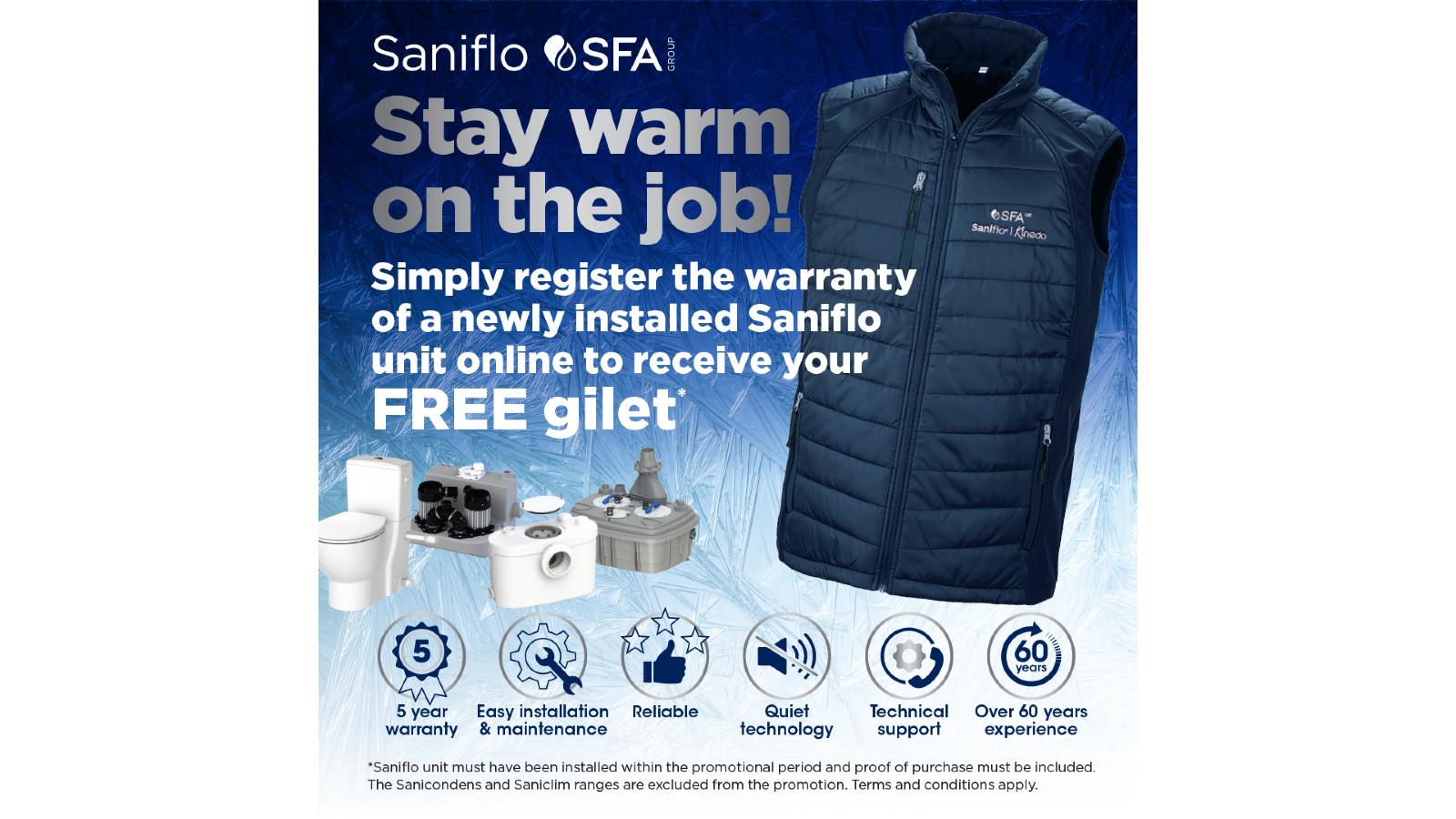  Claim a FREE gilet from Saniflo – just by registering a warranty image