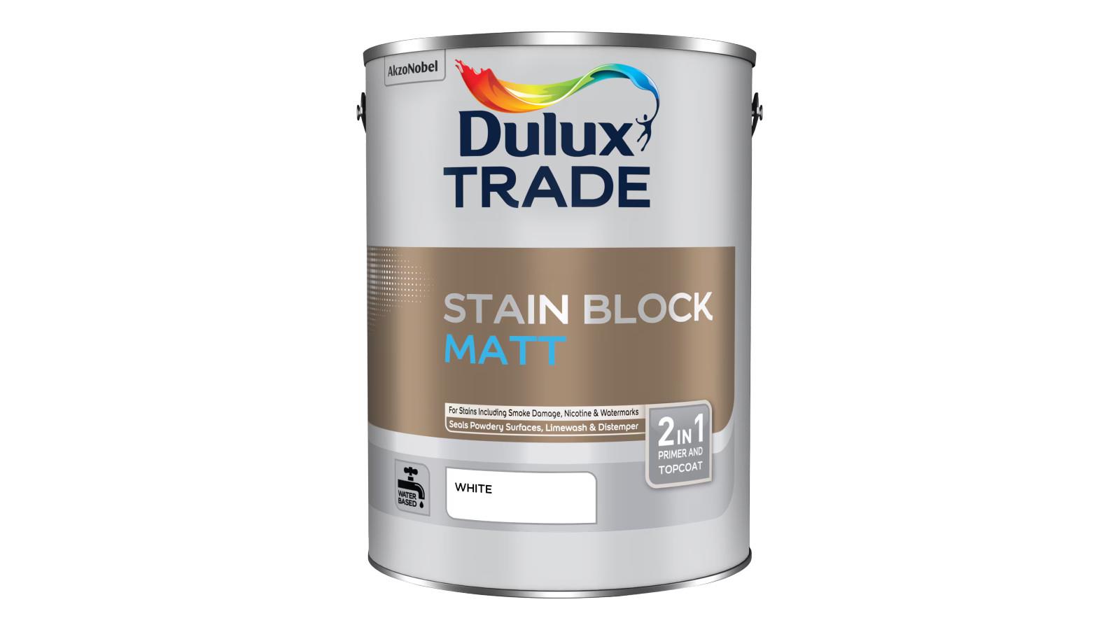 Dulux Trade Stain Block Matt: Improved Opacity, Whiteness and Matt Finish image